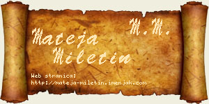 Mateja Miletin vizit kartica